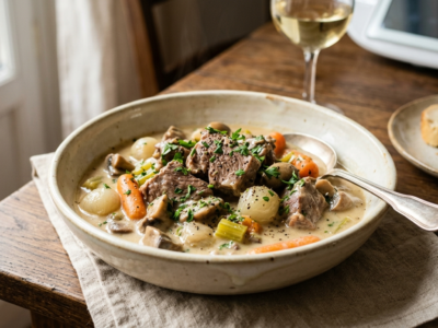 Blanquette de veau sans gluten préparée au Thermomix