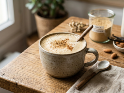 Boisson énergisante à la maca sans lactose