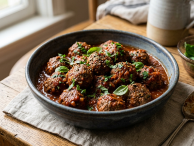 Boulettes de bœuf en sauce tomate Whole30 sans gluten