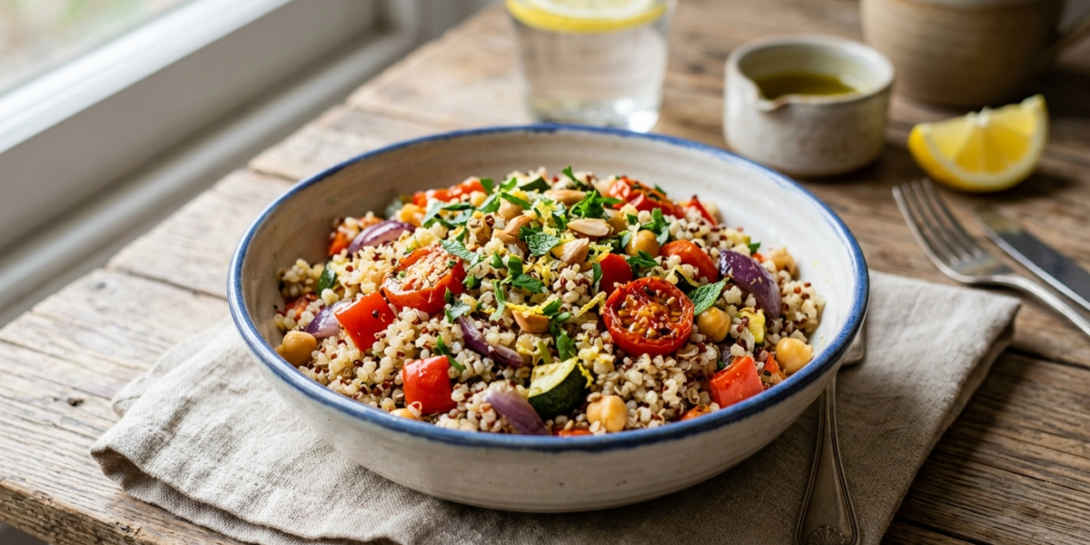 Boulgour alternatif sans gluten à base de quinoa et légumes