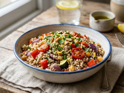 Boulgour alternatif sans gluten à base de quinoa et légumes