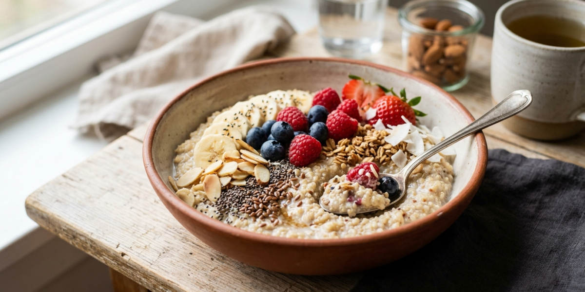 Bowl petit déjeuner au quinoa sans gluten et sans lactose