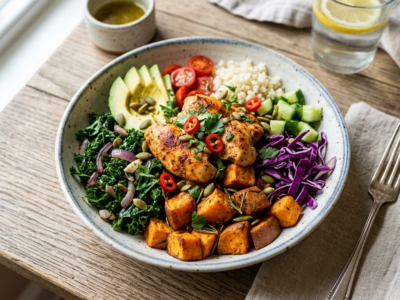 Bowl Poulet et Patate Douce Whole30 Sans Gluten