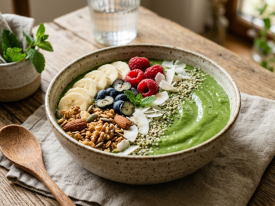 Bowl Smoothie Vert Sans Lactose et Sans Gluten
