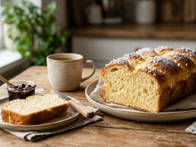 Brioche moelleuse sans lactose préparée au Thermomix