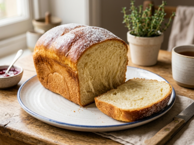Brioche moelleuse sans œuf réalisée à la machine à pain (MAP)