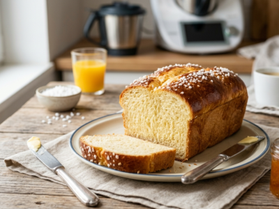 Brioche moelleuse sans œuf réalisée au Thermomix