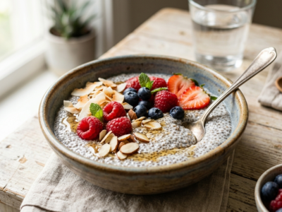 Chia pudding sans lactose et sans gluten