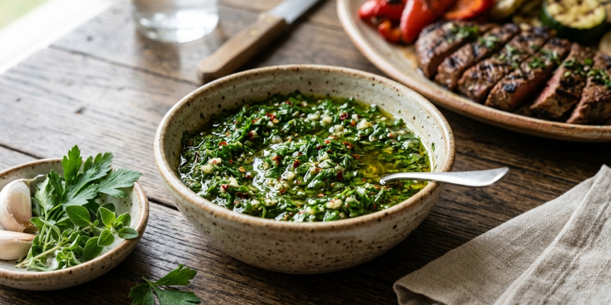 Chimichurri maison sans gluten et sans lactose