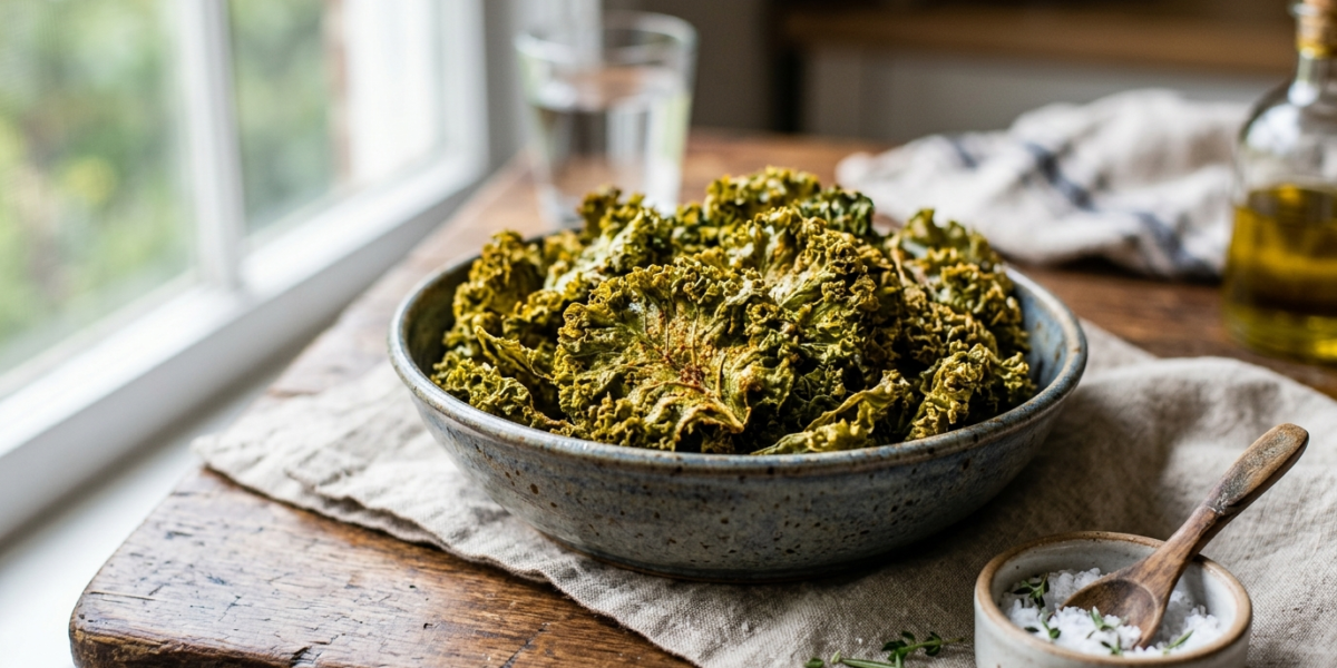 Chips de chou kale sans gluten et sans lactose