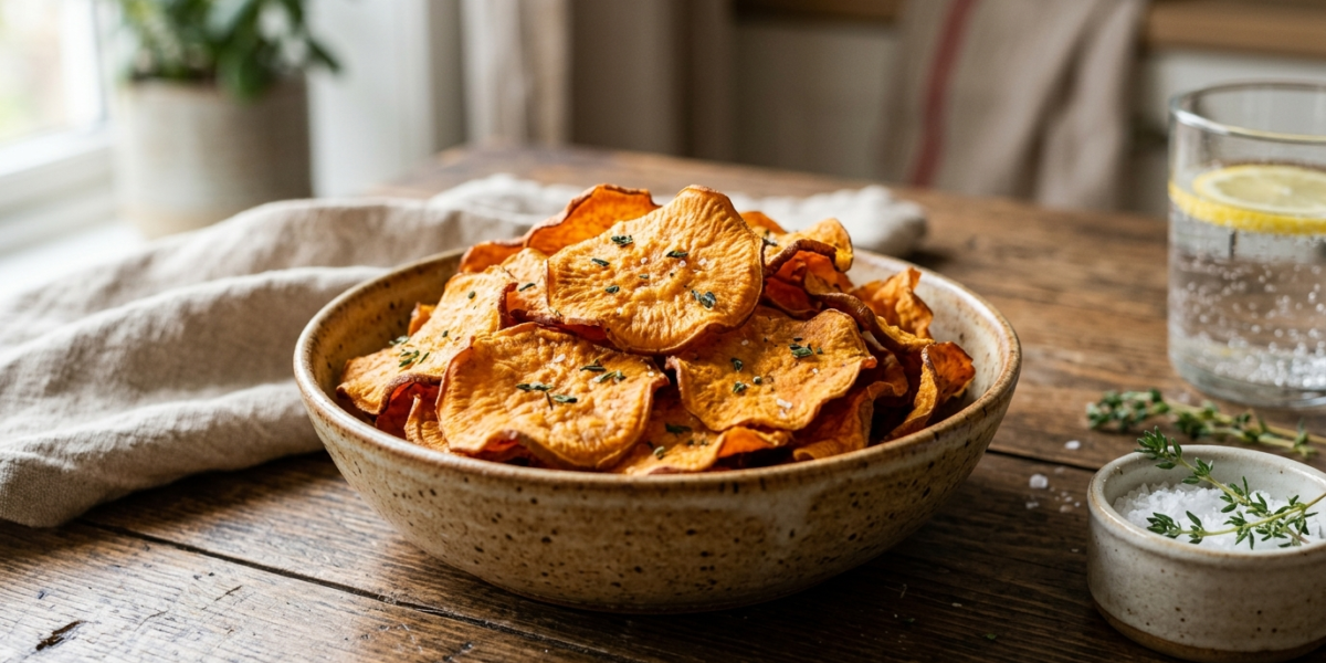 Chips de patate douce sans gluten et sans œuf