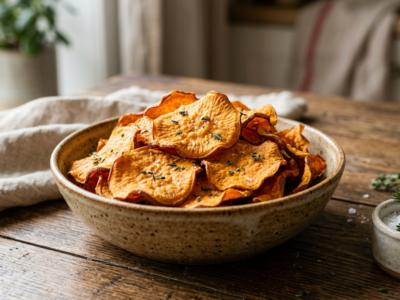Chips de patate douce sans gluten et sans œuf