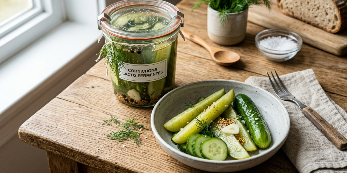 Concombres lacto-fermentés sans gluten