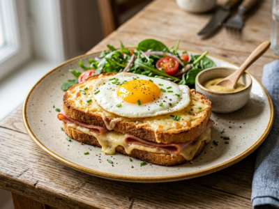 Croque Madame sans gluten et sans lactose