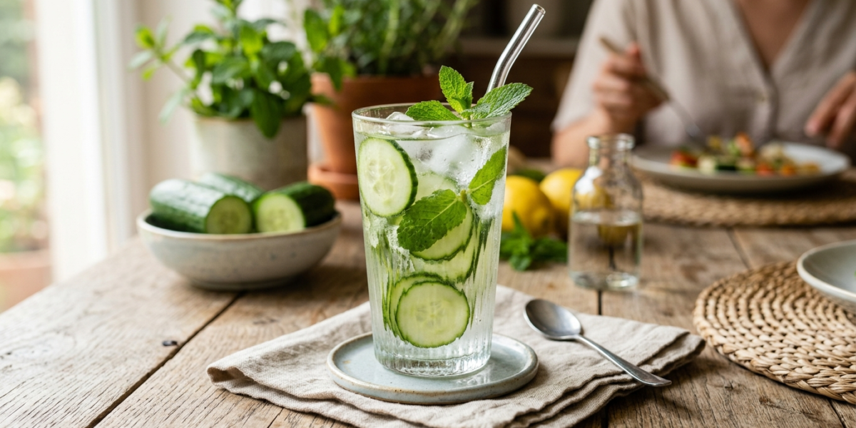Eau Detox Concombre Menthe Sans Gluten