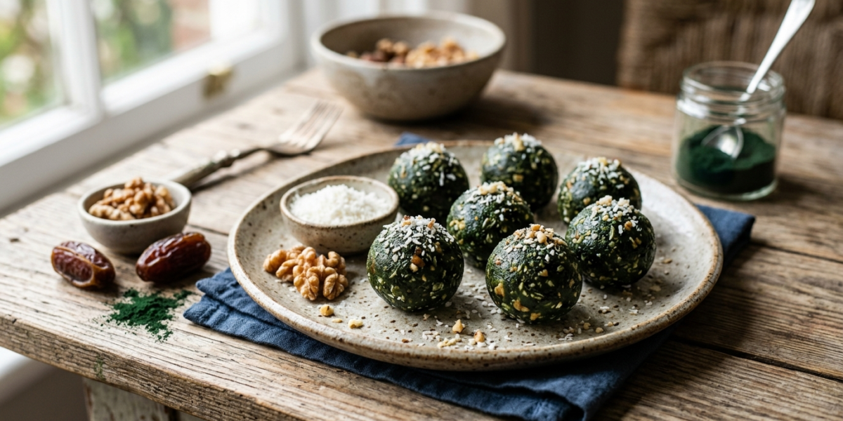 Energy Balls à la Spiruline, Sans Gluten et Sans Lactose