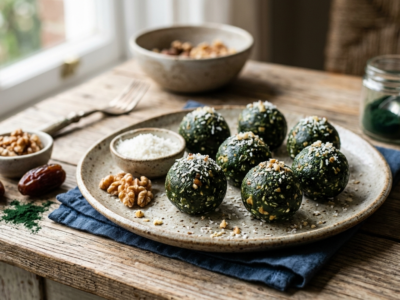Energy Balls à la Spiruline, Sans Gluten et Sans Lactose