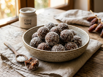 Energy Balls dattes coco sans gluten et sans fruits à coque