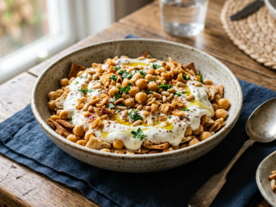 Fatteh sans gluten : plat traditionnel levantin revisité