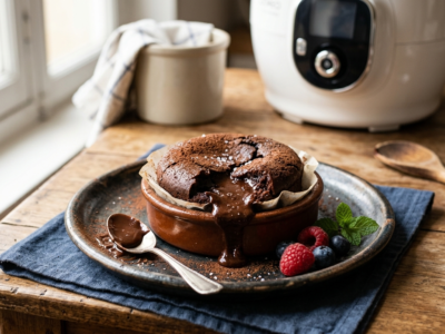 Fondant au chocolat sans gluten préparé au Cookeo
