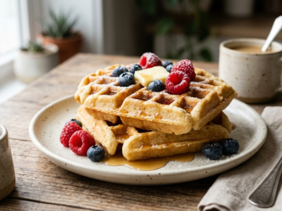 Gaufres sans gluten et sans lactose moelleuses