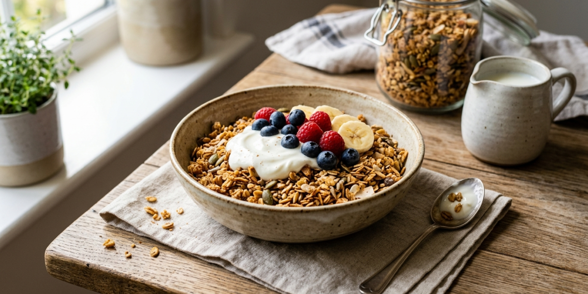 Granola crunchy sans gluten et sans fruits à coque