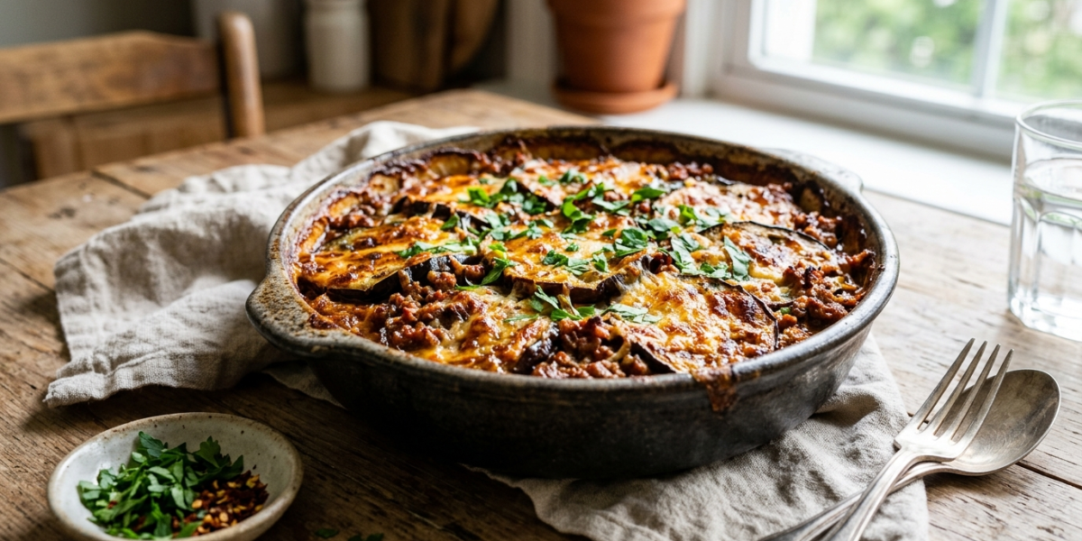 Gratin d&rsquo;aubergines à la viande compatible Whole30 sans lactose