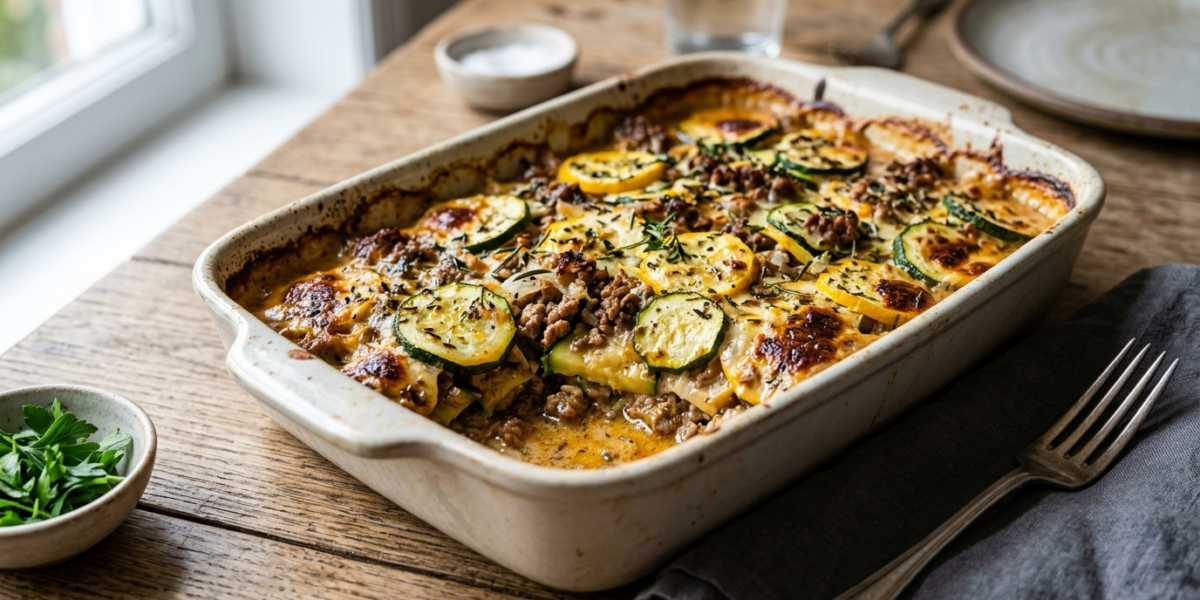 Gratin de courgettes au bœuf haché Whole30 sans gluten