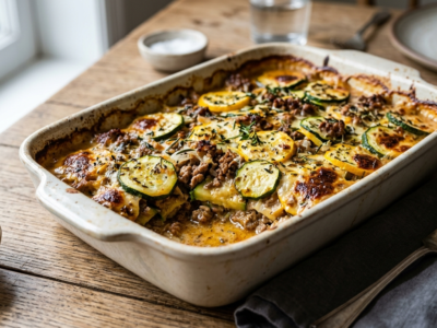 Gratin de courgettes au bœuf haché Whole30 sans gluten