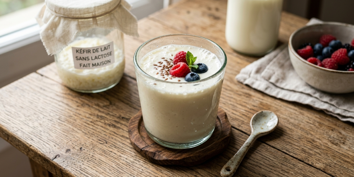 Kéfir de lait sans lactose fait maison