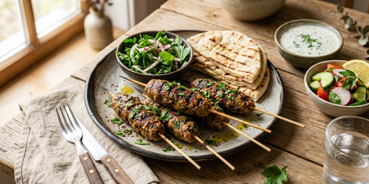 Kefta de bœuf sans lactose, épices traditionnelles et herbes fraîches