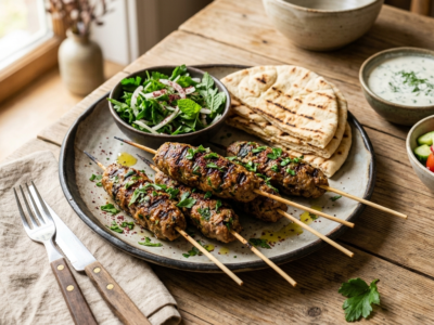 Kefta de bœuf sans lactose, épices traditionnelles et herbes fraîches