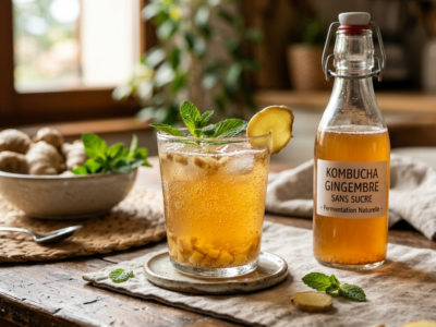 Kombucha Gingembre Sans Sucre – Boisson Fermentée Naturelle