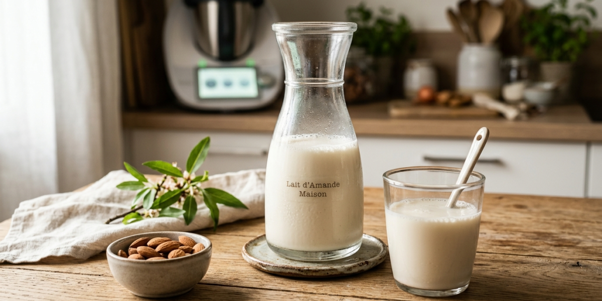 Lait d&rsquo;amande maison sans lactose au Thermomix