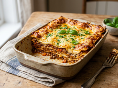 Lasagnes sans gluten ni lactose réalisées au Thermomix