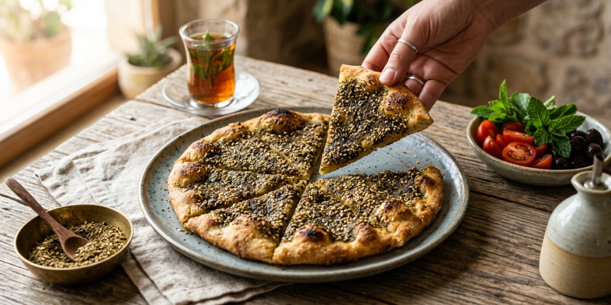 Manakish Zaatar sans gluten : galette libanaise aux épices