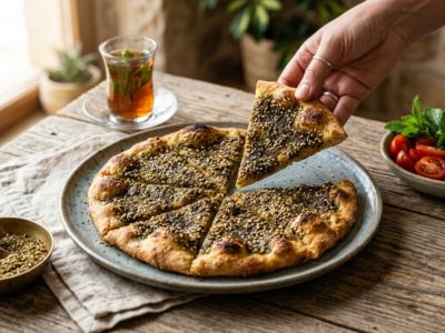 Manakish Zaatar sans gluten : galette libanaise aux épices