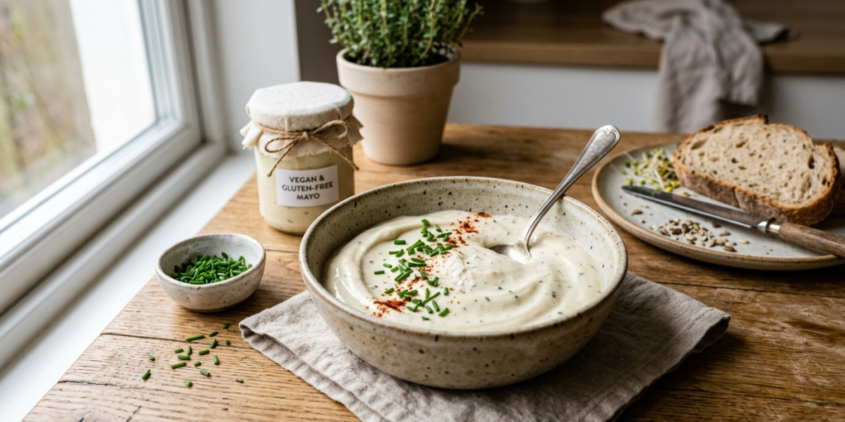 Mayonnaise végétalienne sans œuf et sans gluten
