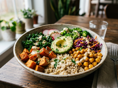 Meal Prep Buddha Bowl Sans Gluten, Coloré et Équilibré