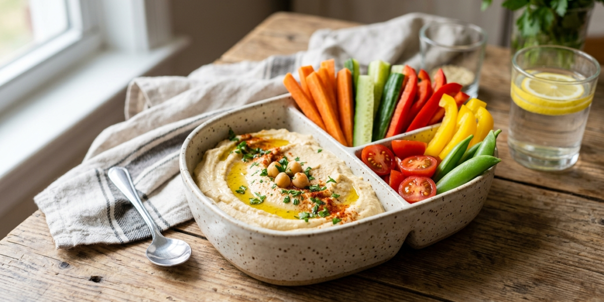 Meal Prep Crudités et Houmous Sans Sésame et Sans Gluten