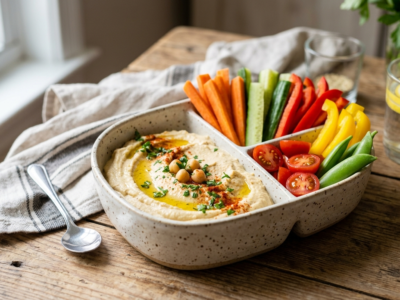 Meal Prep Crudités et Houmous Sans Sésame et Sans Gluten