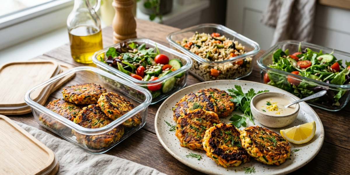 Meal prep galettes de légumes sans œuf et sans gluten