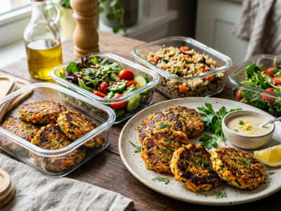 Meal prep galettes de légumes sans œuf et sans gluten