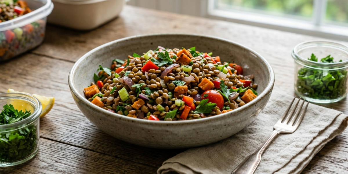 Meal Prep Salade de Lentilles sans Gluten à Congeler