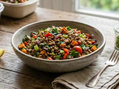 Meal Prep Salade de Lentilles sans Gluten à Congeler