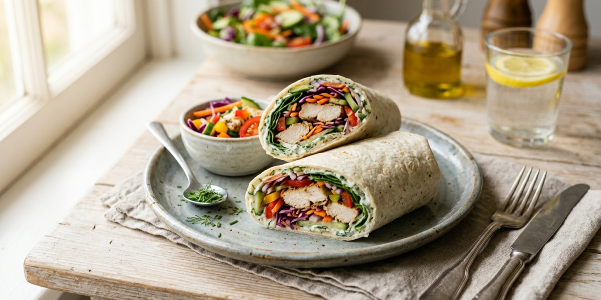 Meal Prep Wrap Sans Gluten Sans Lactose aux Légumes et Poulet