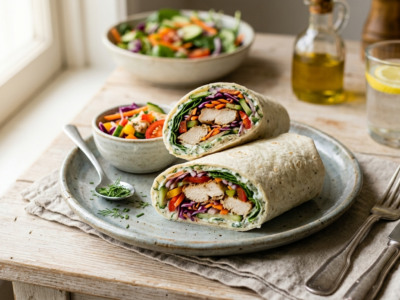 Meal Prep Wrap Sans Gluten Sans Lactose aux Légumes et Poulet