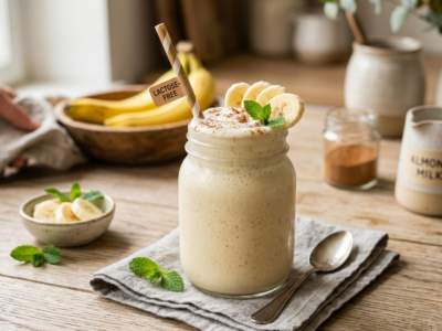 Milkshake banane sans lactose facile et gourmand