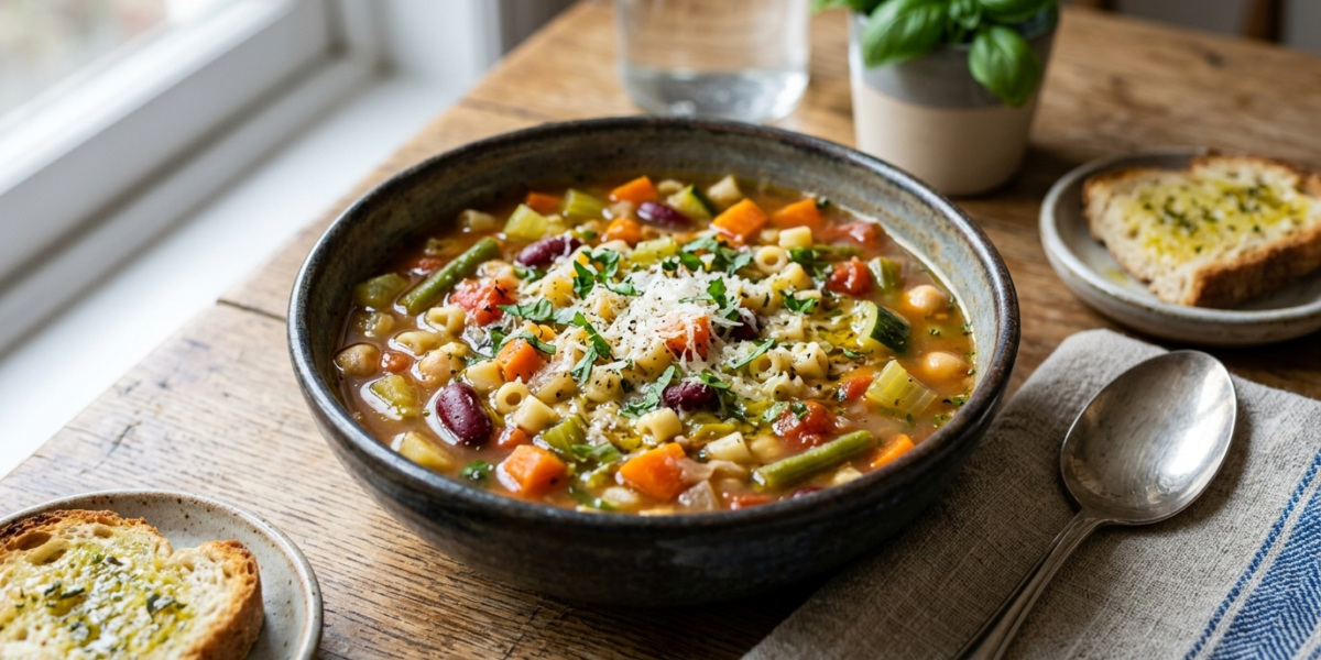 Minestrone sans gluten : soupe italienne traditionnelle et savoureuse