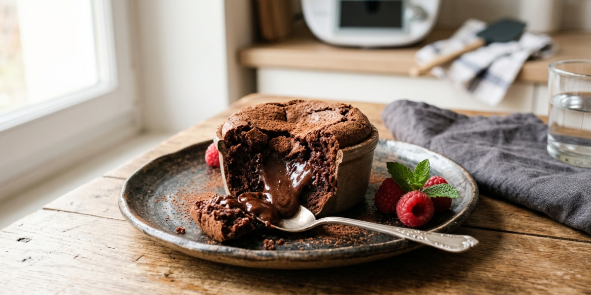 Moelleux au chocolat sans lactose réalisé au Thermomix